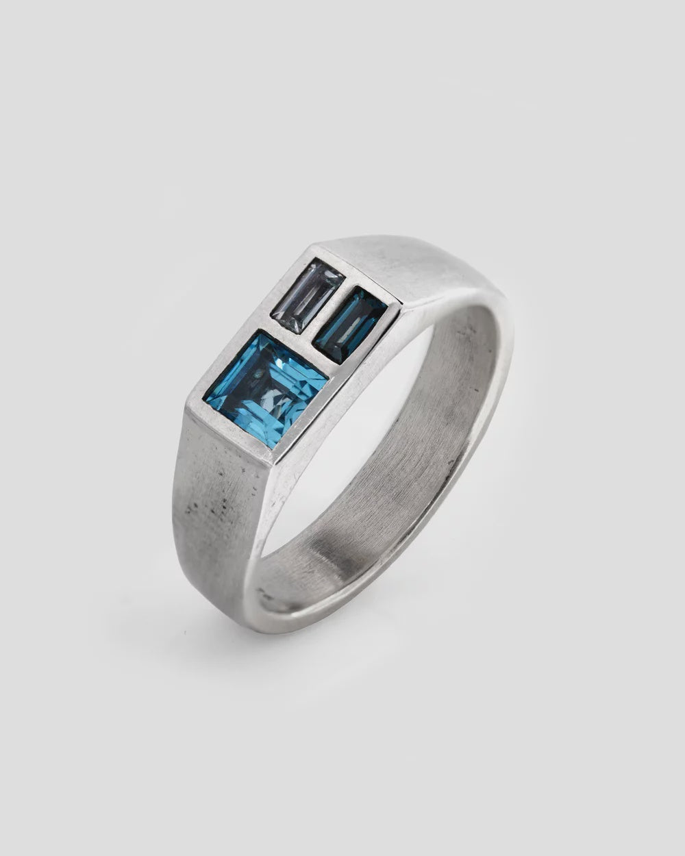 SUE THE BOY Rock Pools Size R - 925 silver/aquamarine & light swiss topaz/london