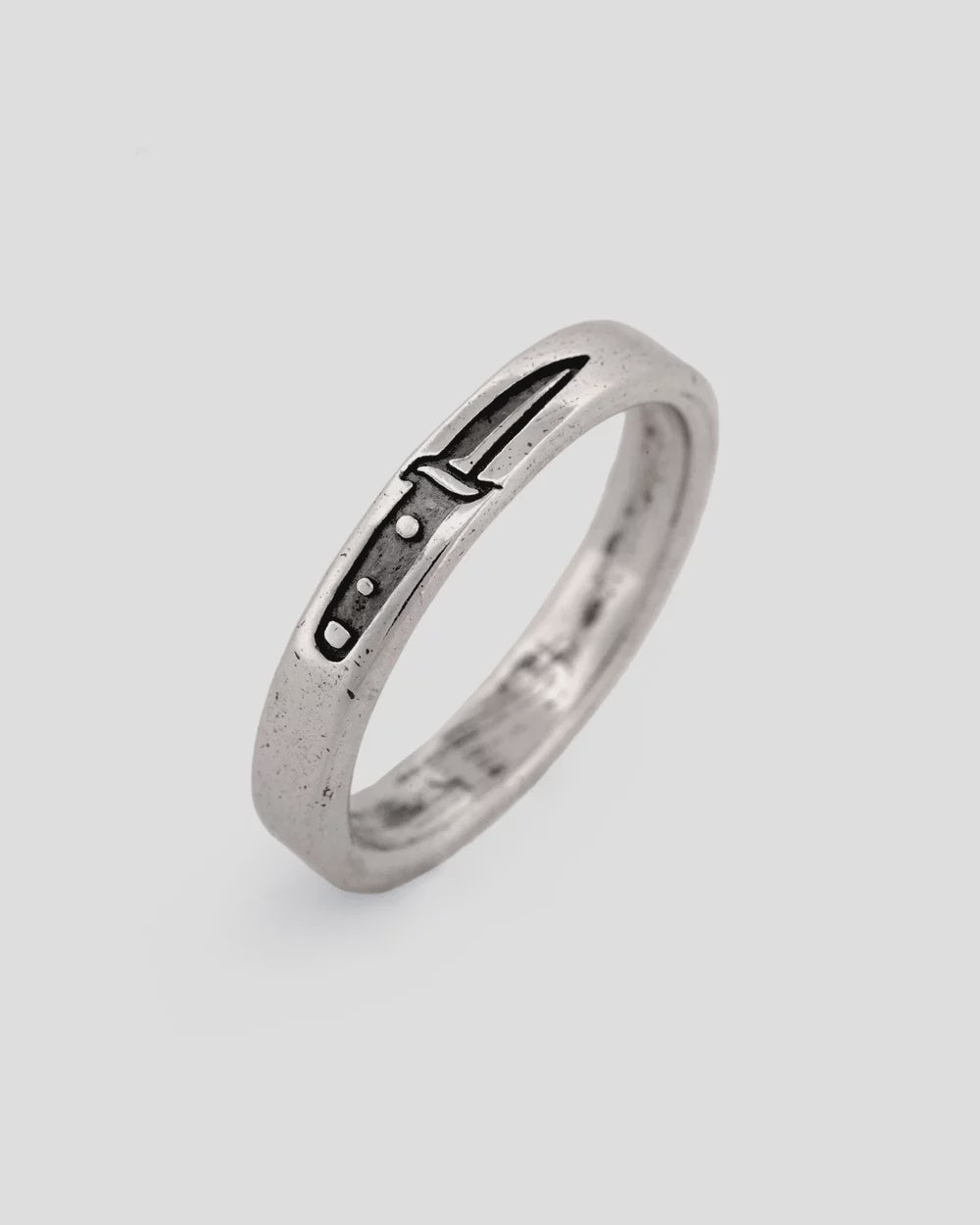 SUE THE BOY Dagger Stacker Ring Size T - 925 silver