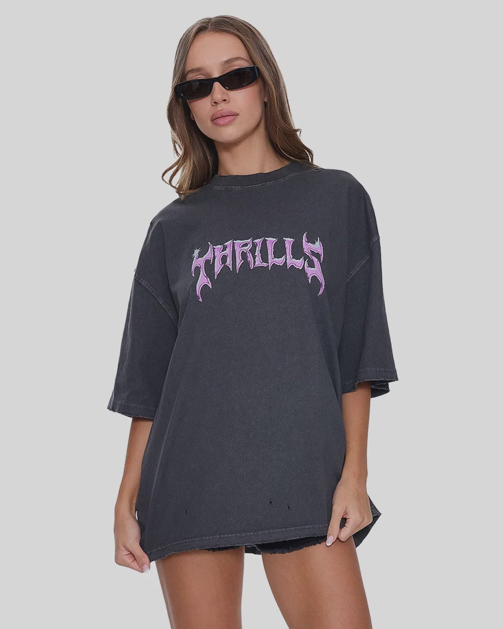 Thrills Neon Metal Oversized Tee - Merch Black