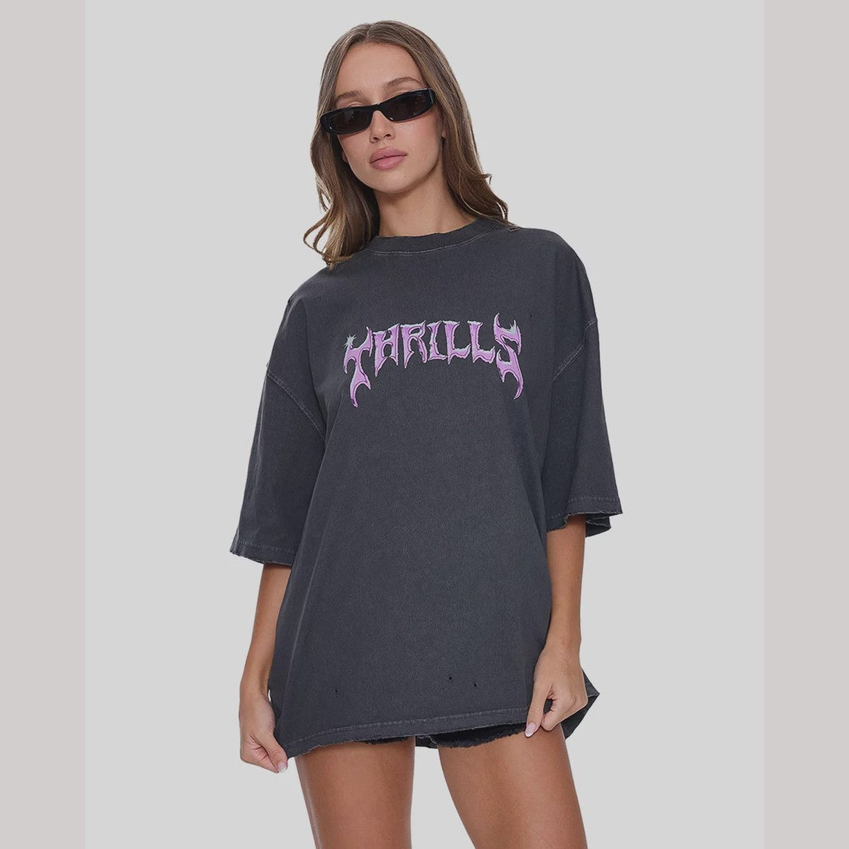 Thrills Neon Metal Oversized Tee - Merch Black