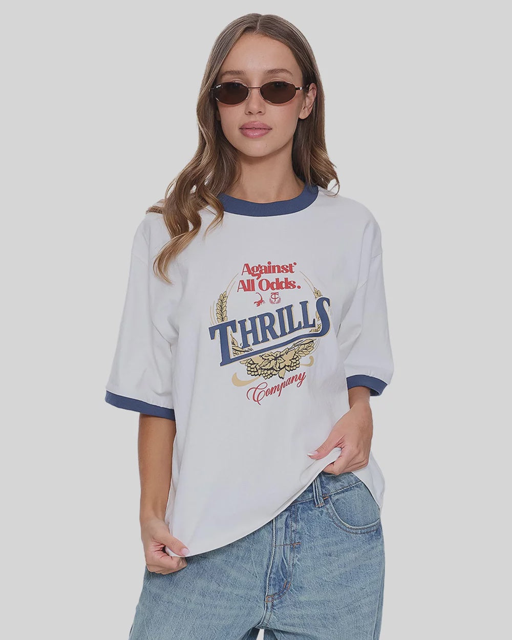 Thrills Never Better Square Tee - Dirty White