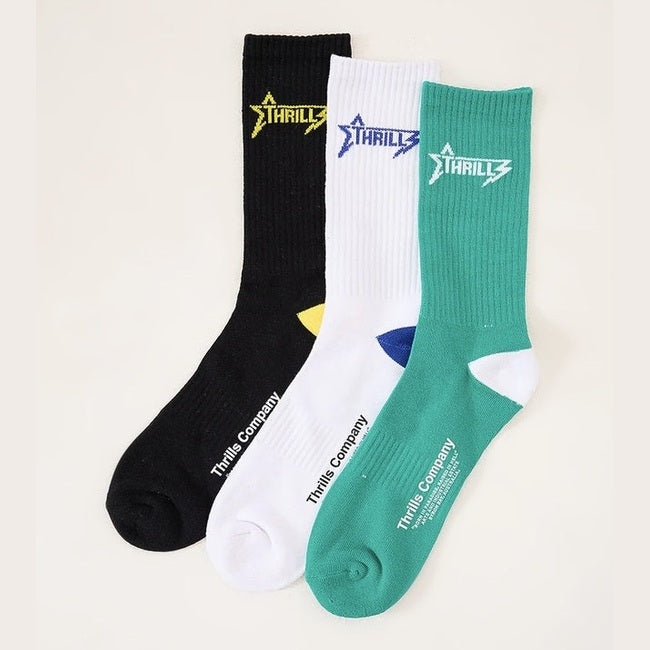 THRILLS Heavy Static Socks 3 PK - Dynasty green/white/black