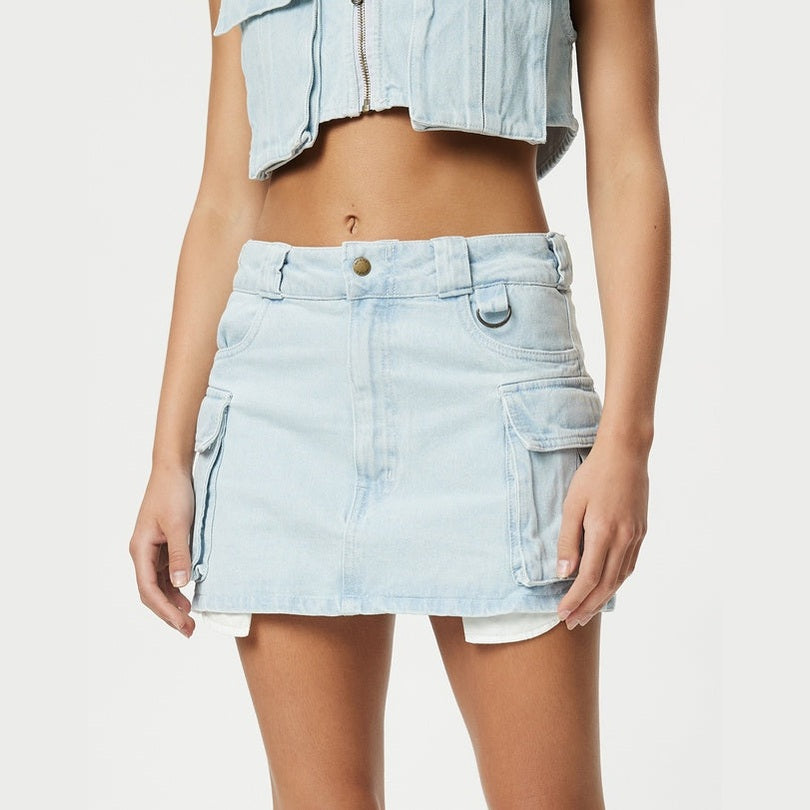 DICKIES 874 light denim cargo mini skirt - Sky blue
