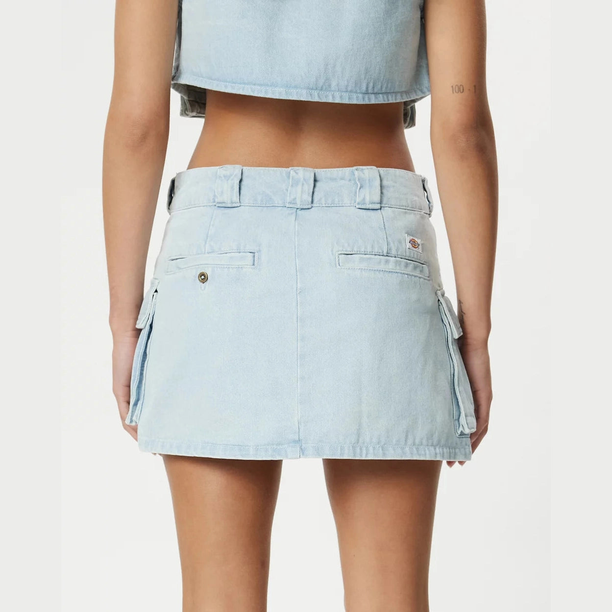 DICKIES 874 light denim cargo mini skirt - Sky blue