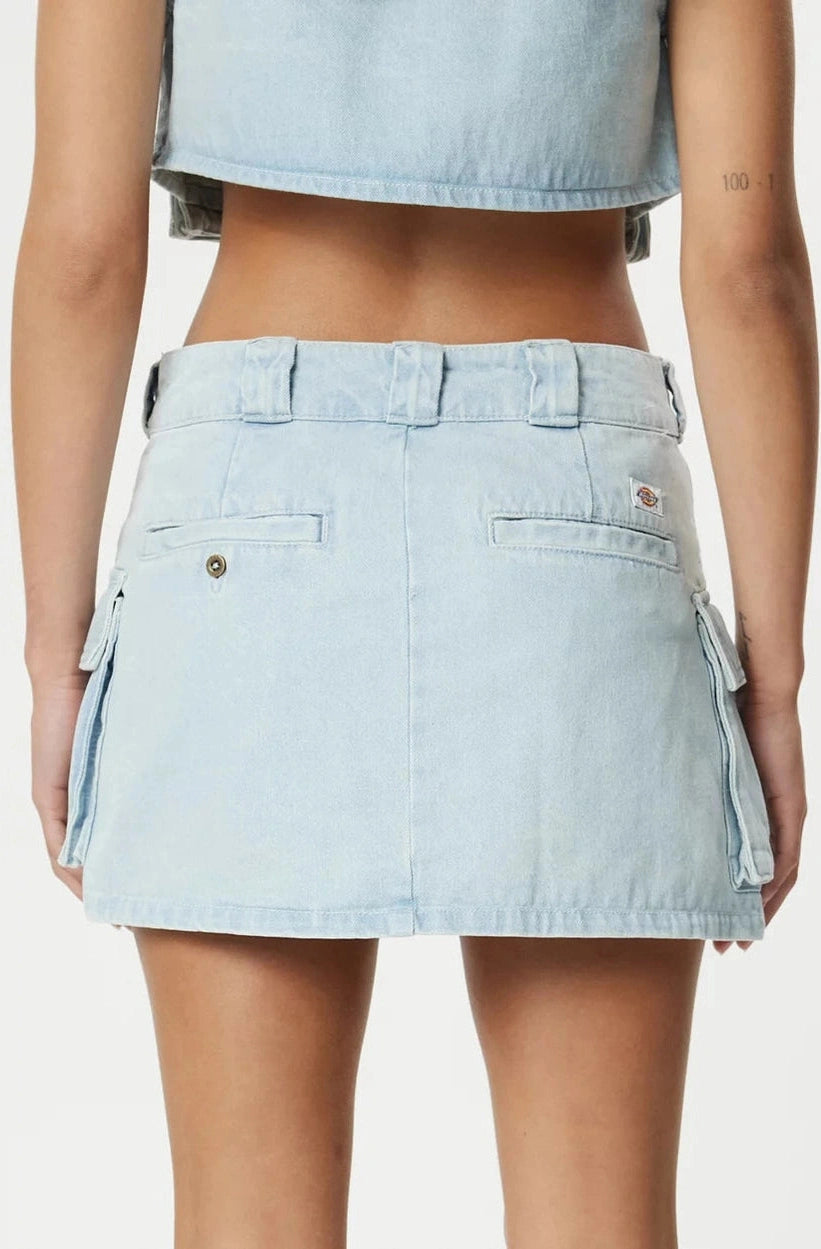 DICKIES 874 light denim cargo mini skirt - Sky blue
