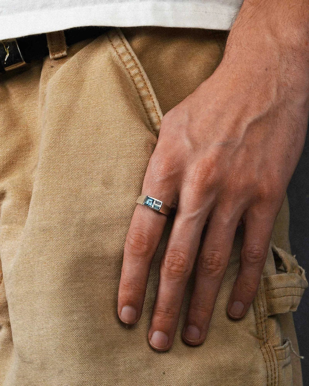 SUE THE BOY Rock Pools Size R - 925 silver/aquamarine & light swiss topaz/london