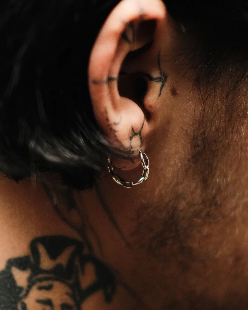 SUE THE BOY Chain Huggie pair - 925 silver