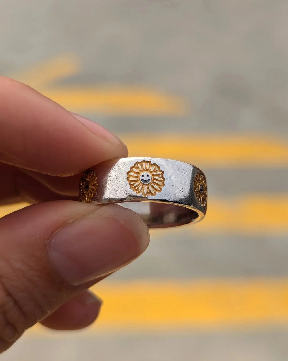 SUE THE BOY Sue's Mood Ring Size Y 1/2 - 925 sterling silver