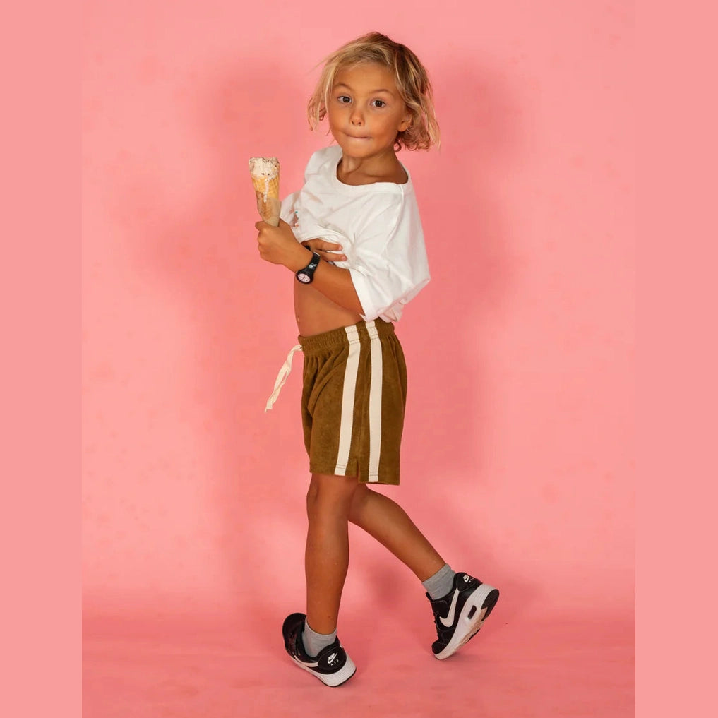 ATMOSEA Mini Terry Towelling Shorts - Army Green