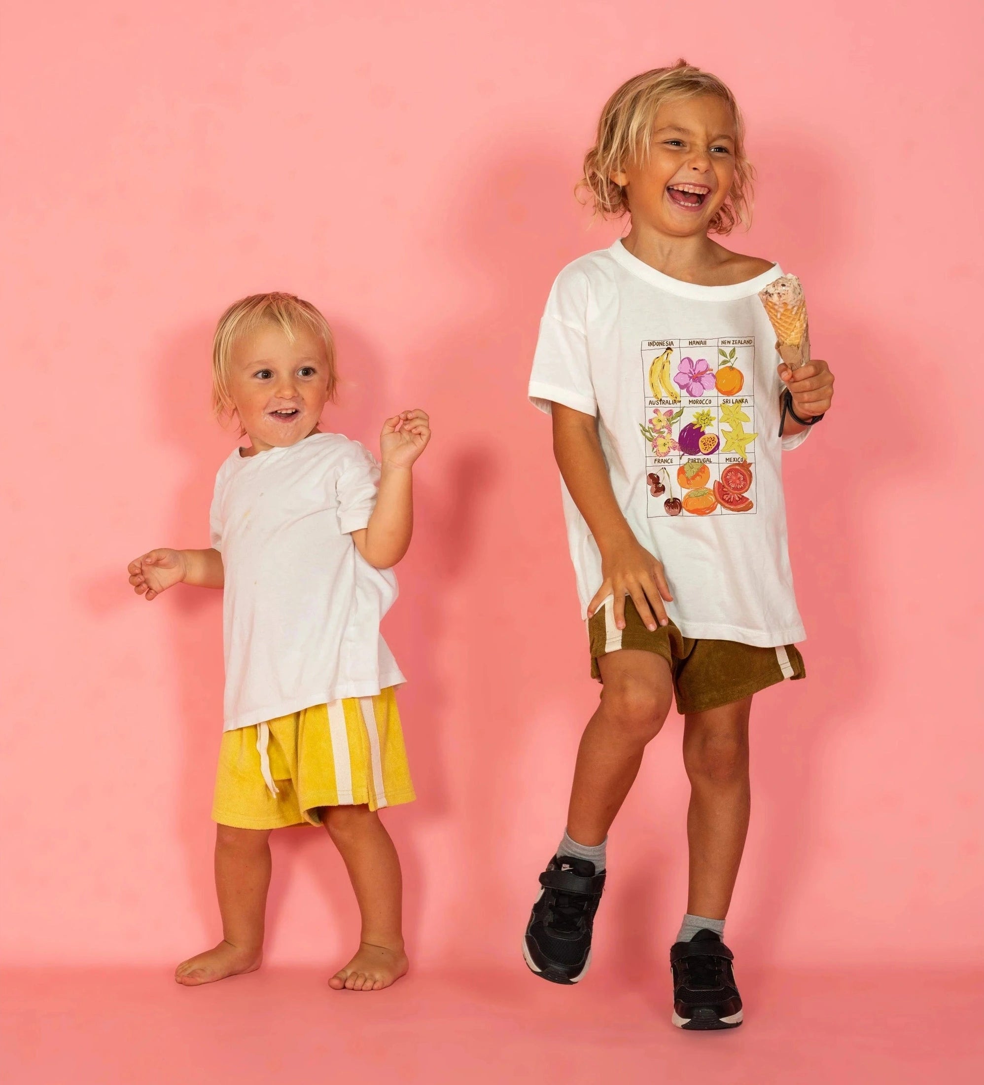 Atmosea Mini Terry Towelling Shorts in Butter Yellow