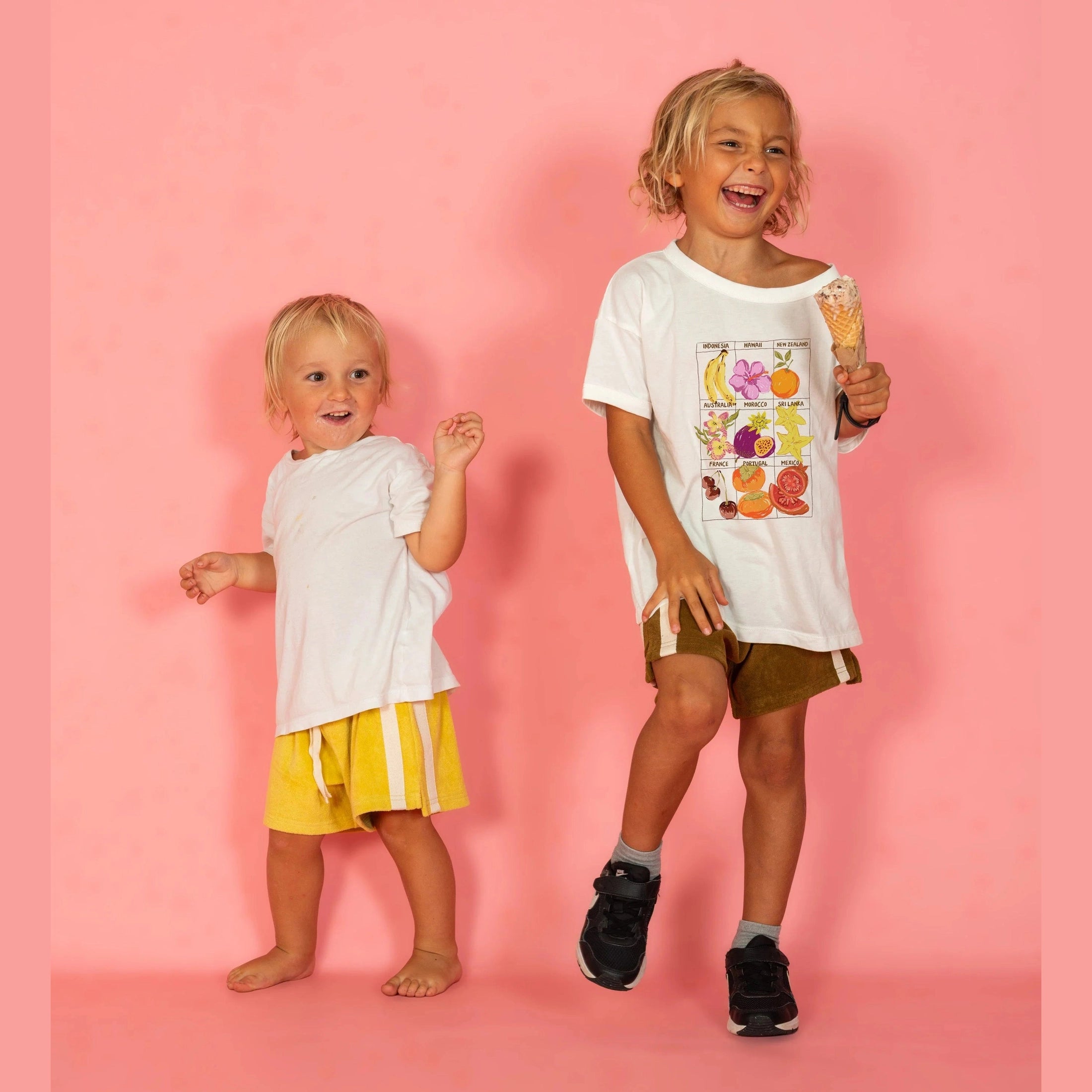 Atmosea Mini Terry Towelling Shorts in Butter Yellow