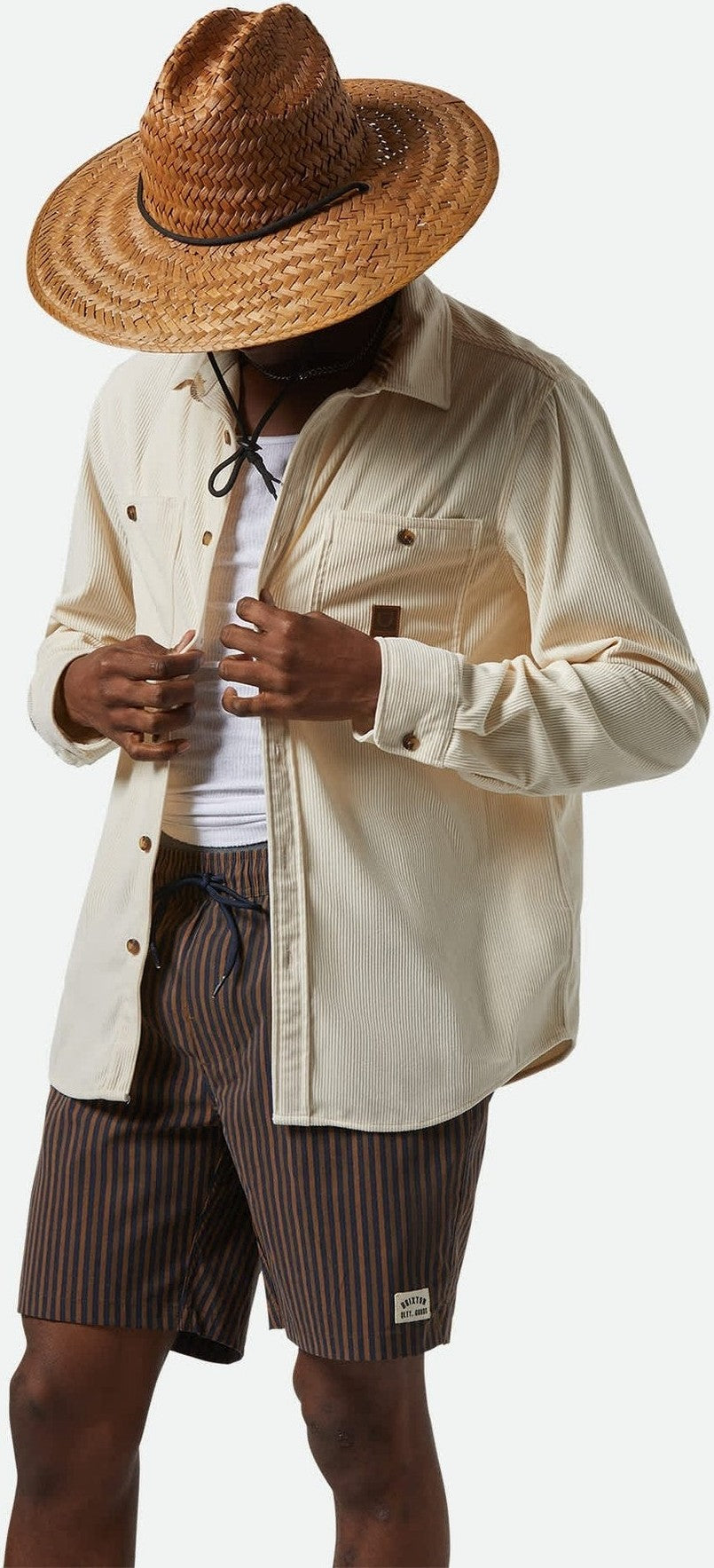 BRIXTON The Field Corduroy L/S Overshirt - Whitecap