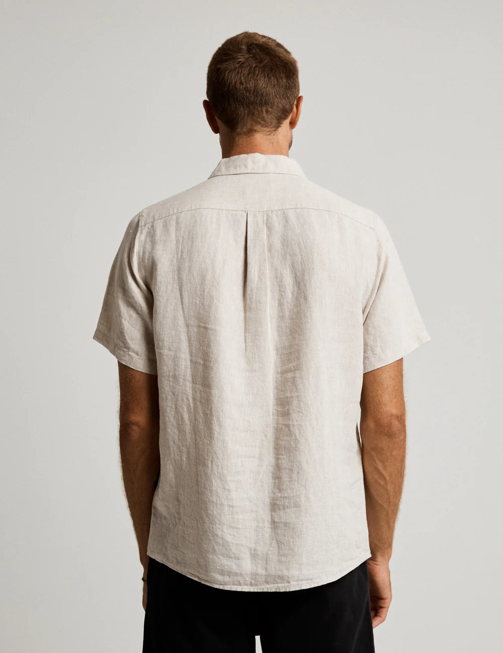 Mr simple linen short sleeve shirt - natural