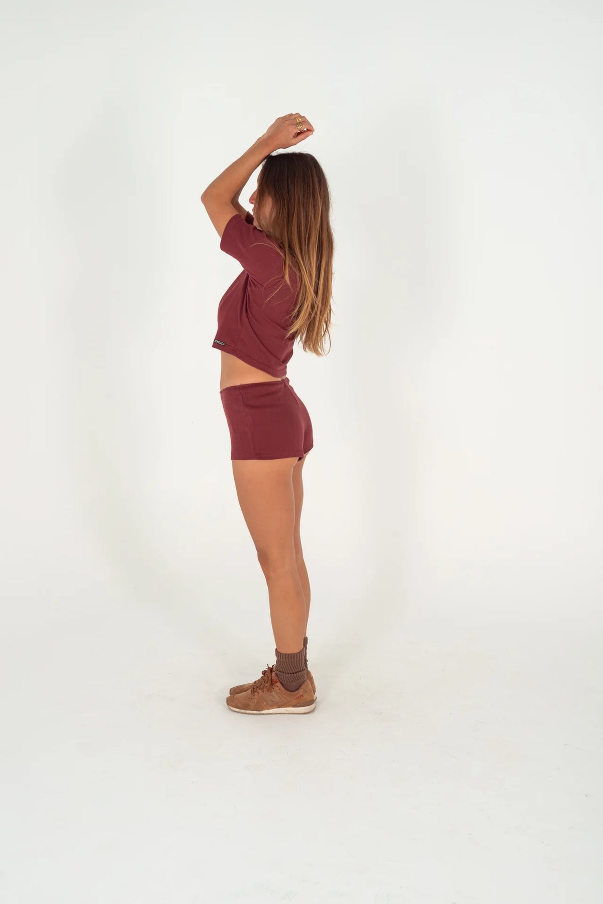 Atmosea Pointelle Short in Burgundy