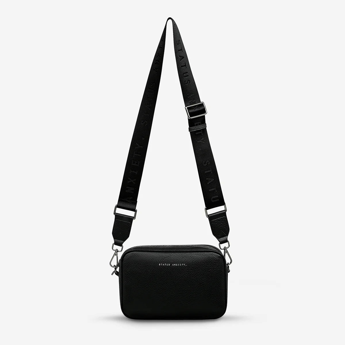 Status anxiety plunder with webbed strap - black