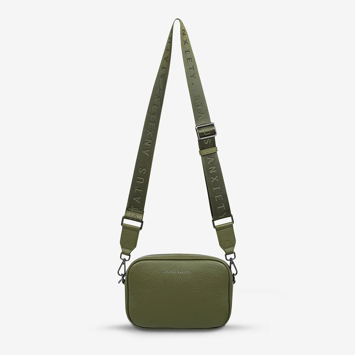Status anxiety plunder bag with webbed strap  - khaki