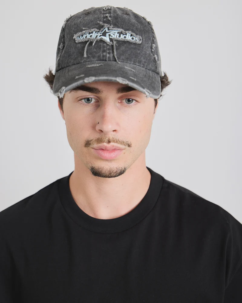 WNDRR Stxr distressed cap - Washed black