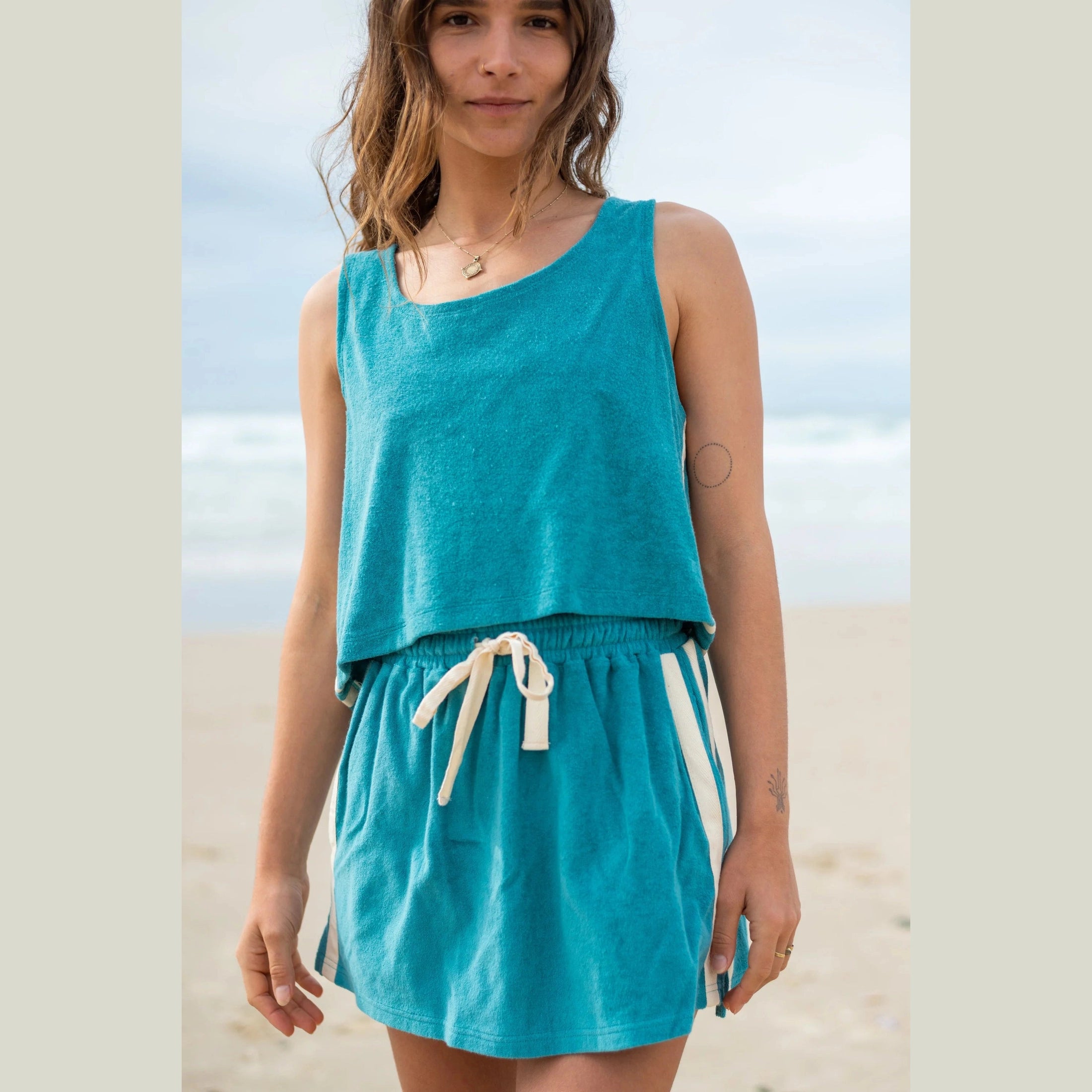 ATMOSEA Terry tank - Blue crush