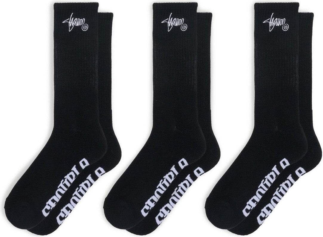 SDOUBLE Standard shawn sock 3pk - Black