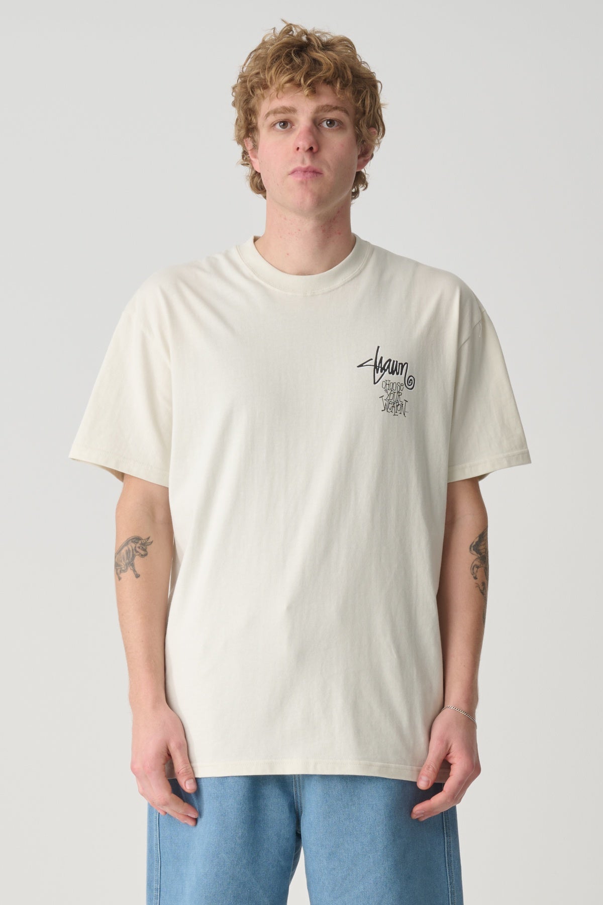 SDOUBLE Choose your weapon tee - White