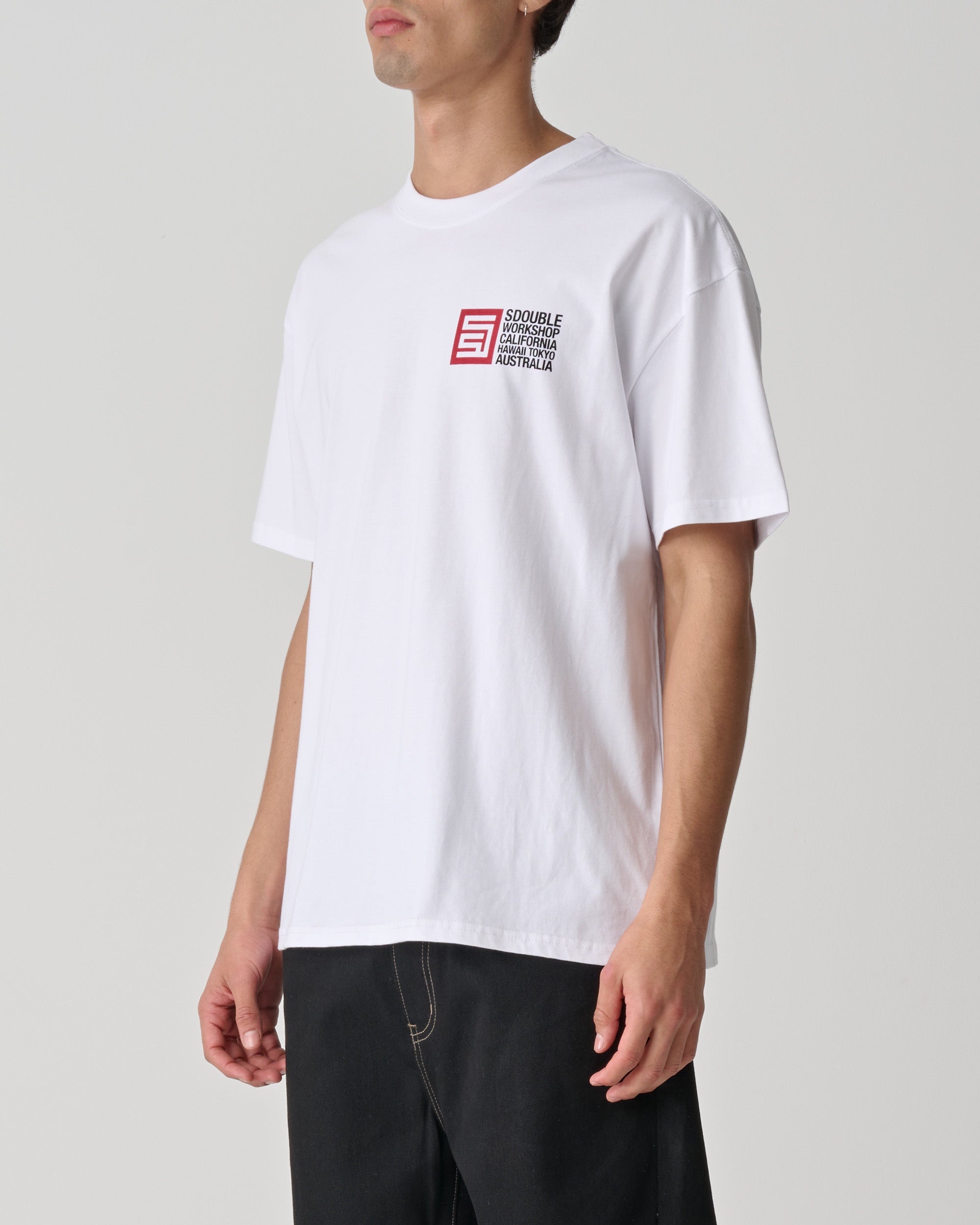S DOUBLE City cube tee - White
