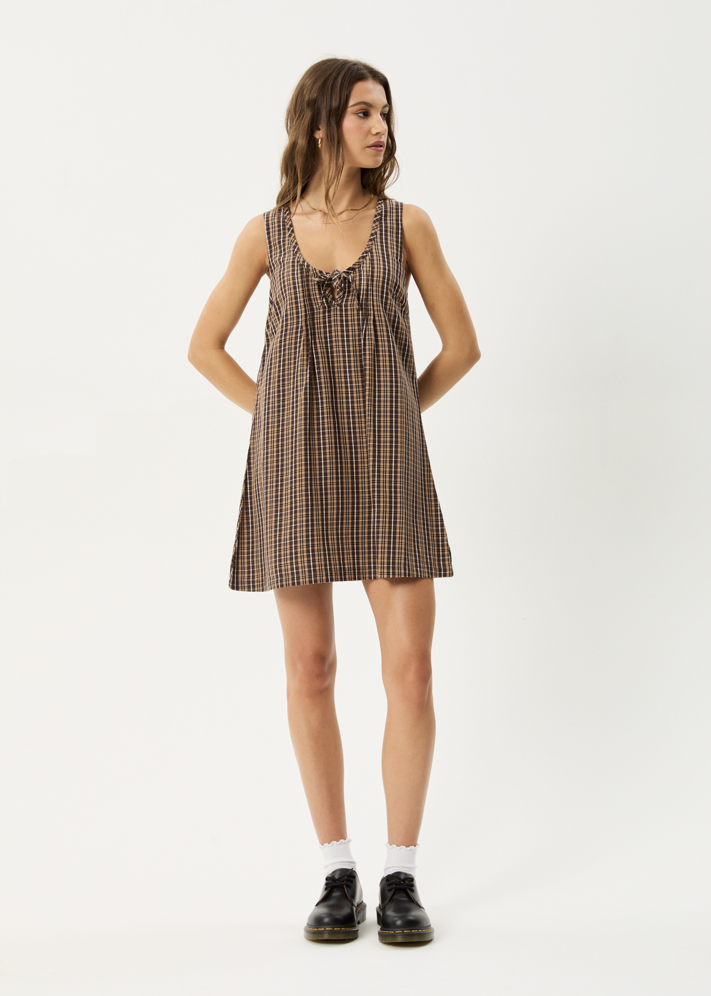 AFENDS Hometown michi mini dress - Coffee