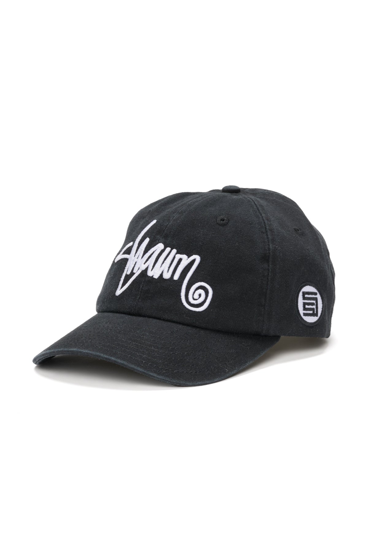 S DOUBLE Shawn script strap back cap - Black