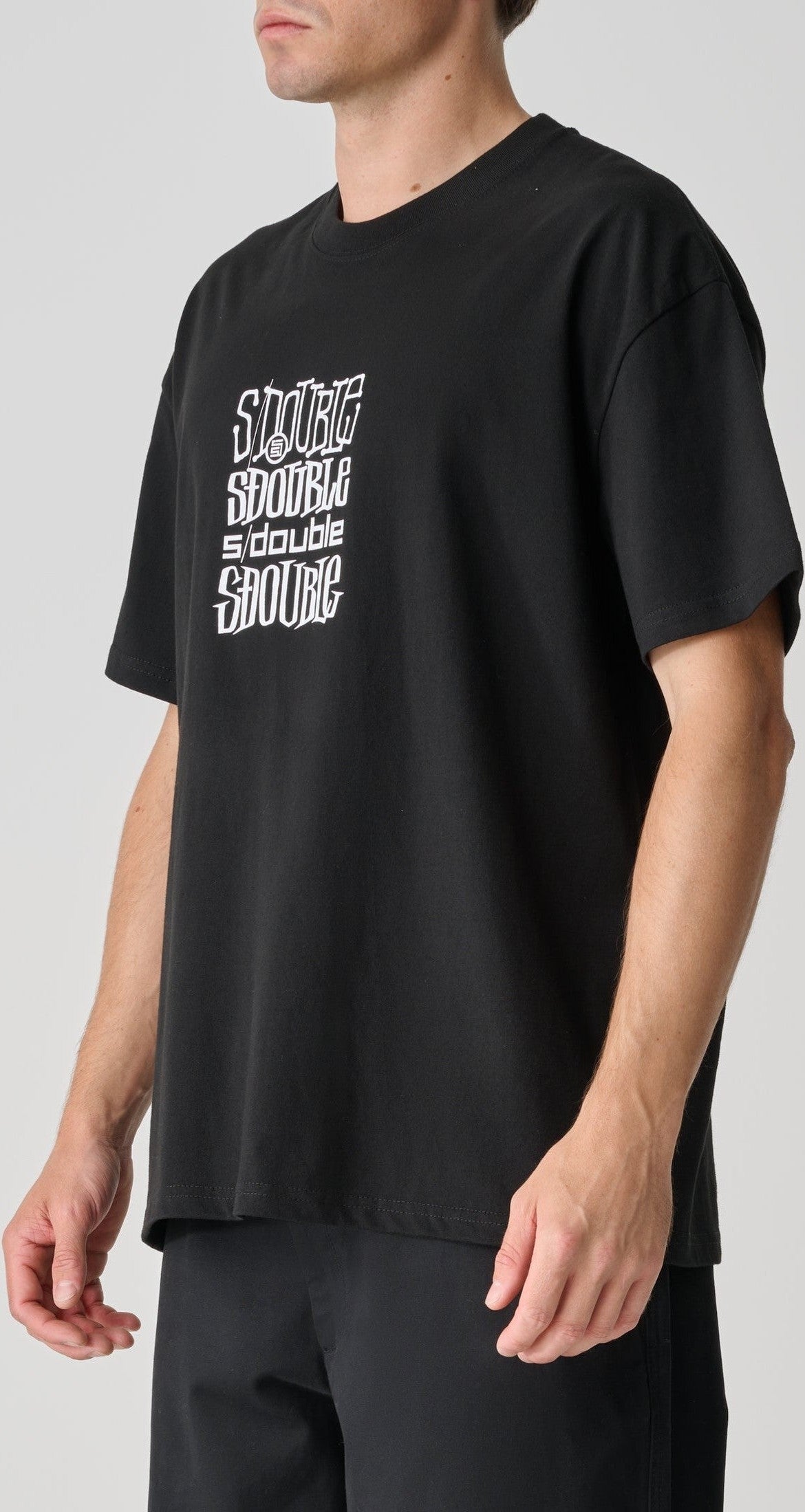 S DOUBLE Logofest Short Sleeve Tee - Black