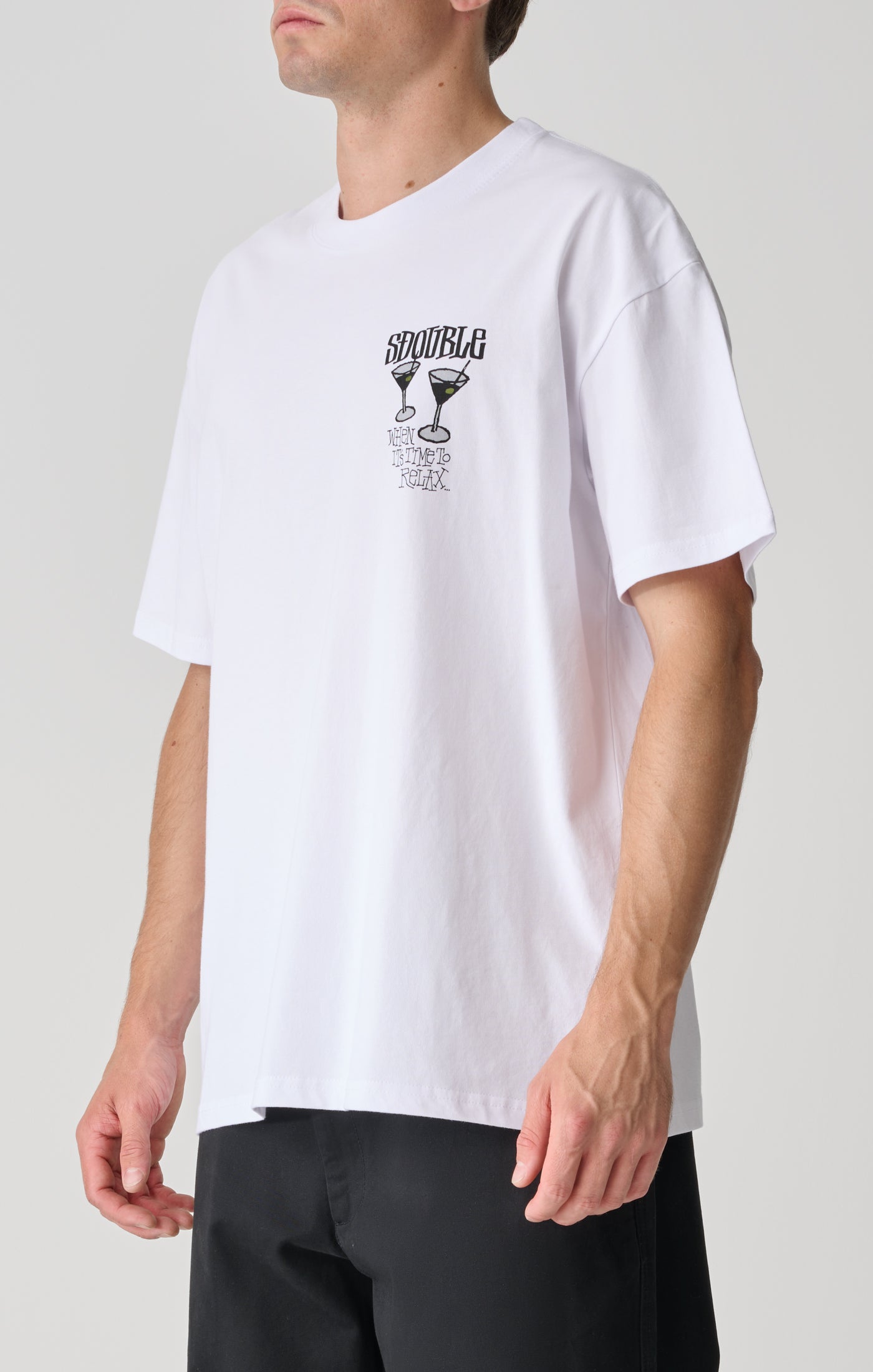 S-DOUBLE Time to Relax SS Tee - White