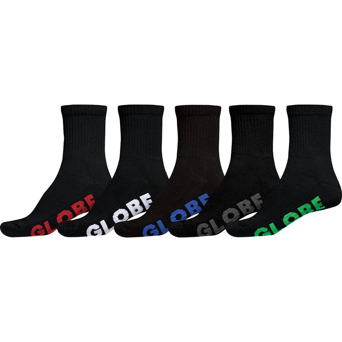 GLOBE Stealth crew sock 5 pack - Black