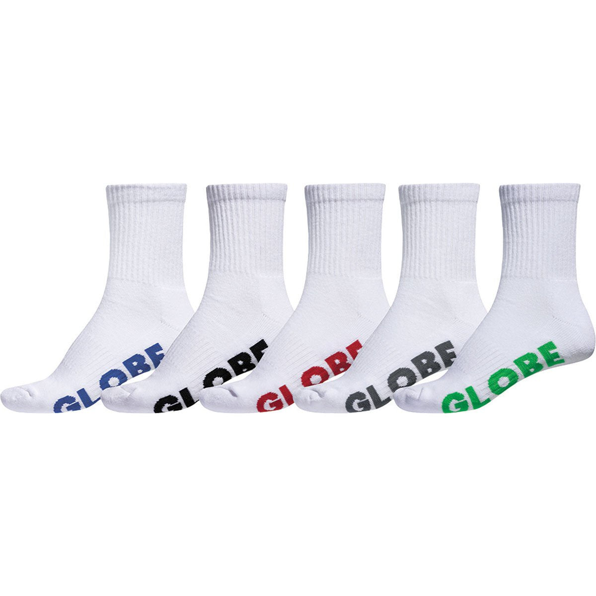 GLOBE Stealth crew sock 5 pack - White