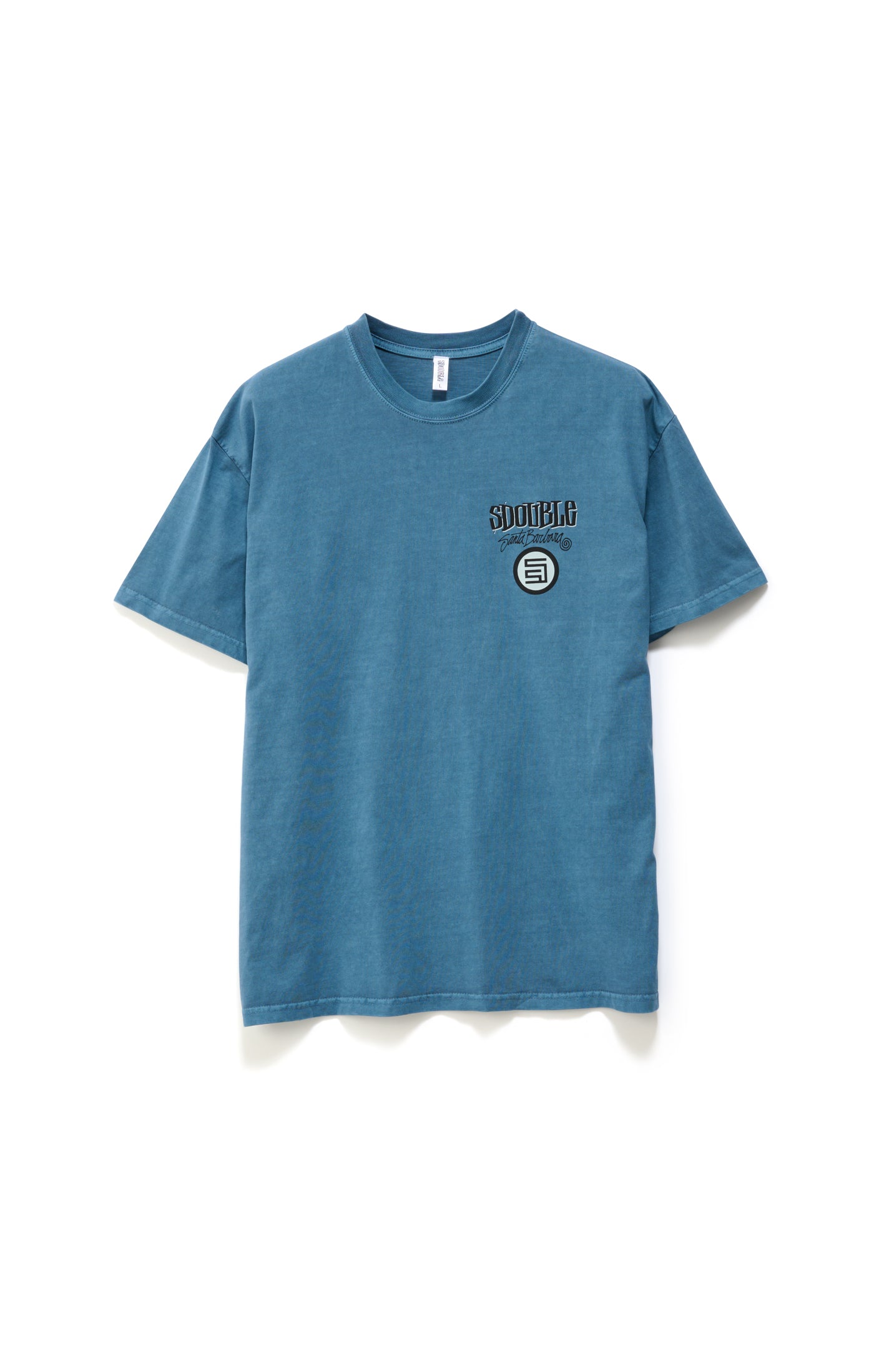 S DOUBLE Combo platter tee - Wash marine blue