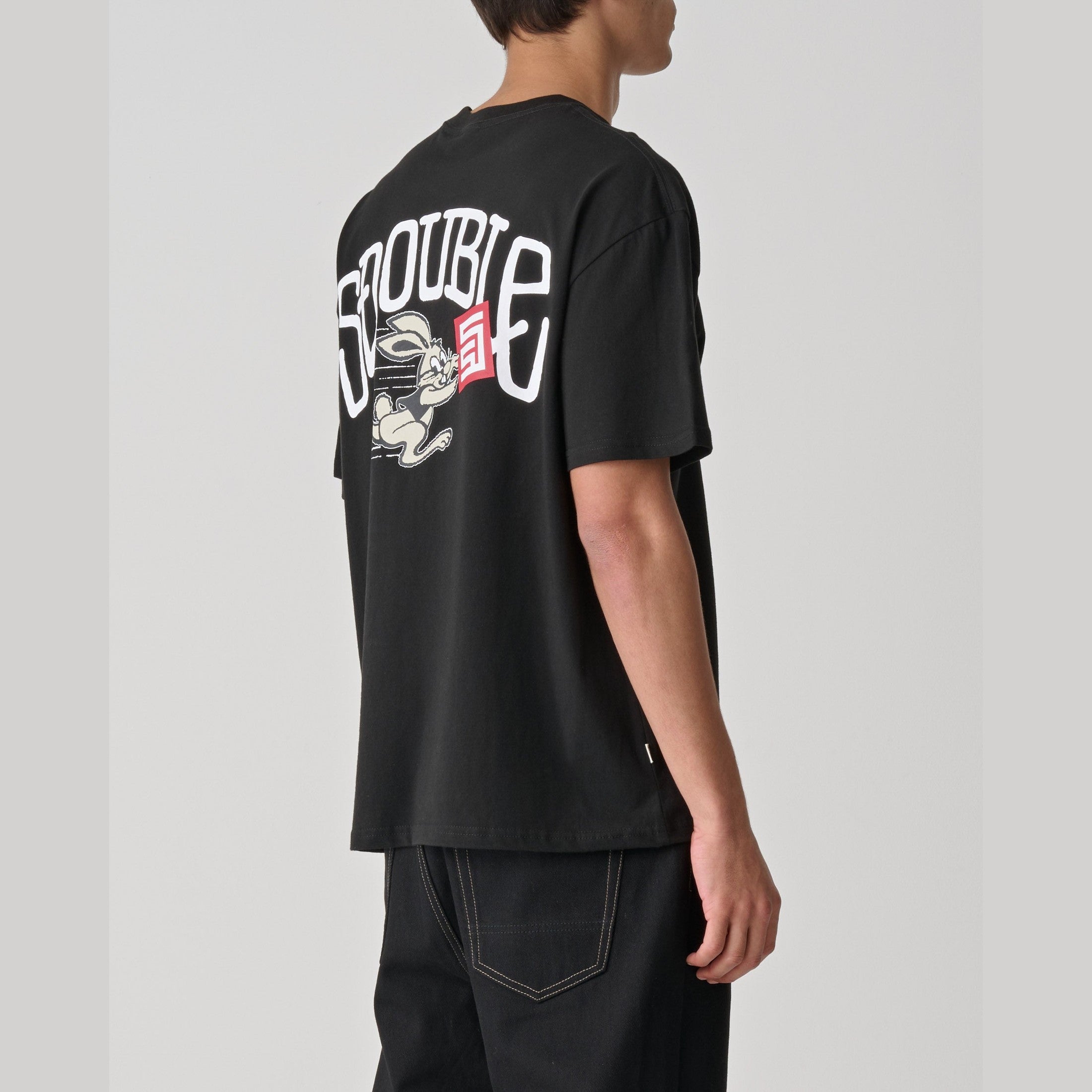 S DOUBLE Rabit ss tee - Black