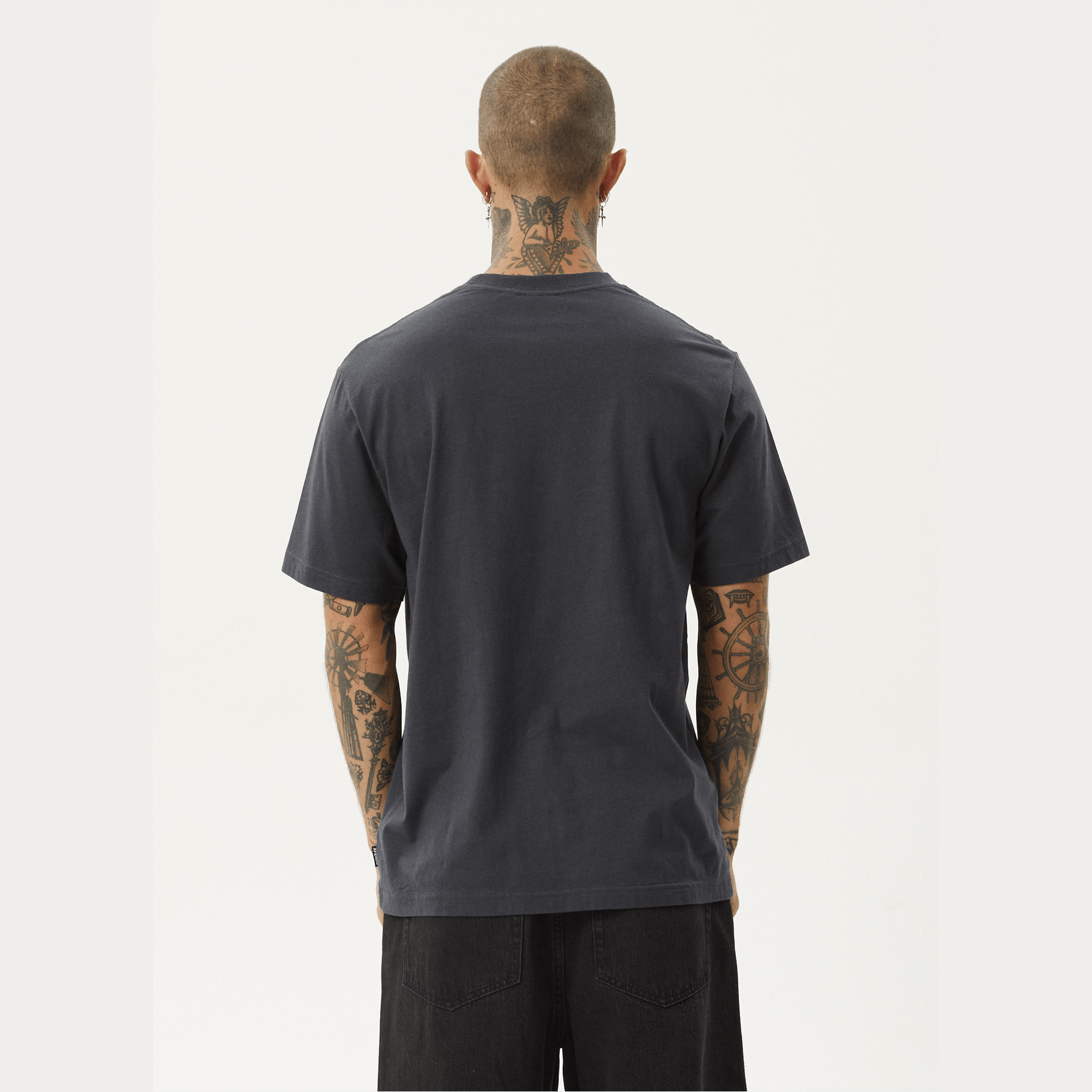 AFENDS Flatline retro fit tee - Charcoal