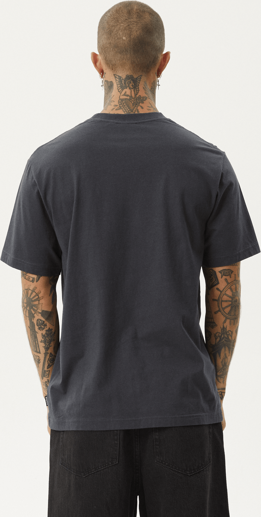 AFENDS Flatline retro fit tee - Charcoal