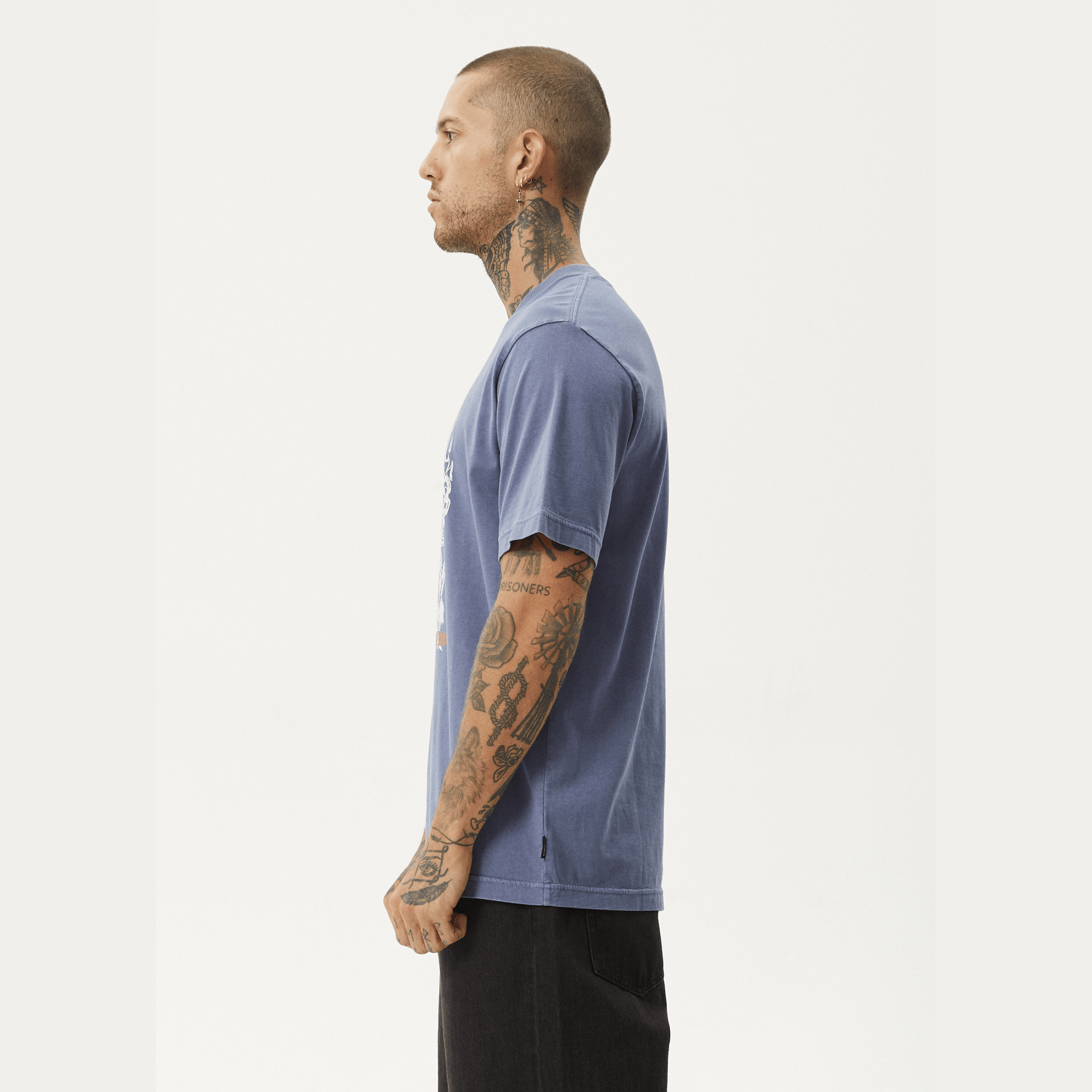 AFENDS Times up retro fit tee - Washed marlin