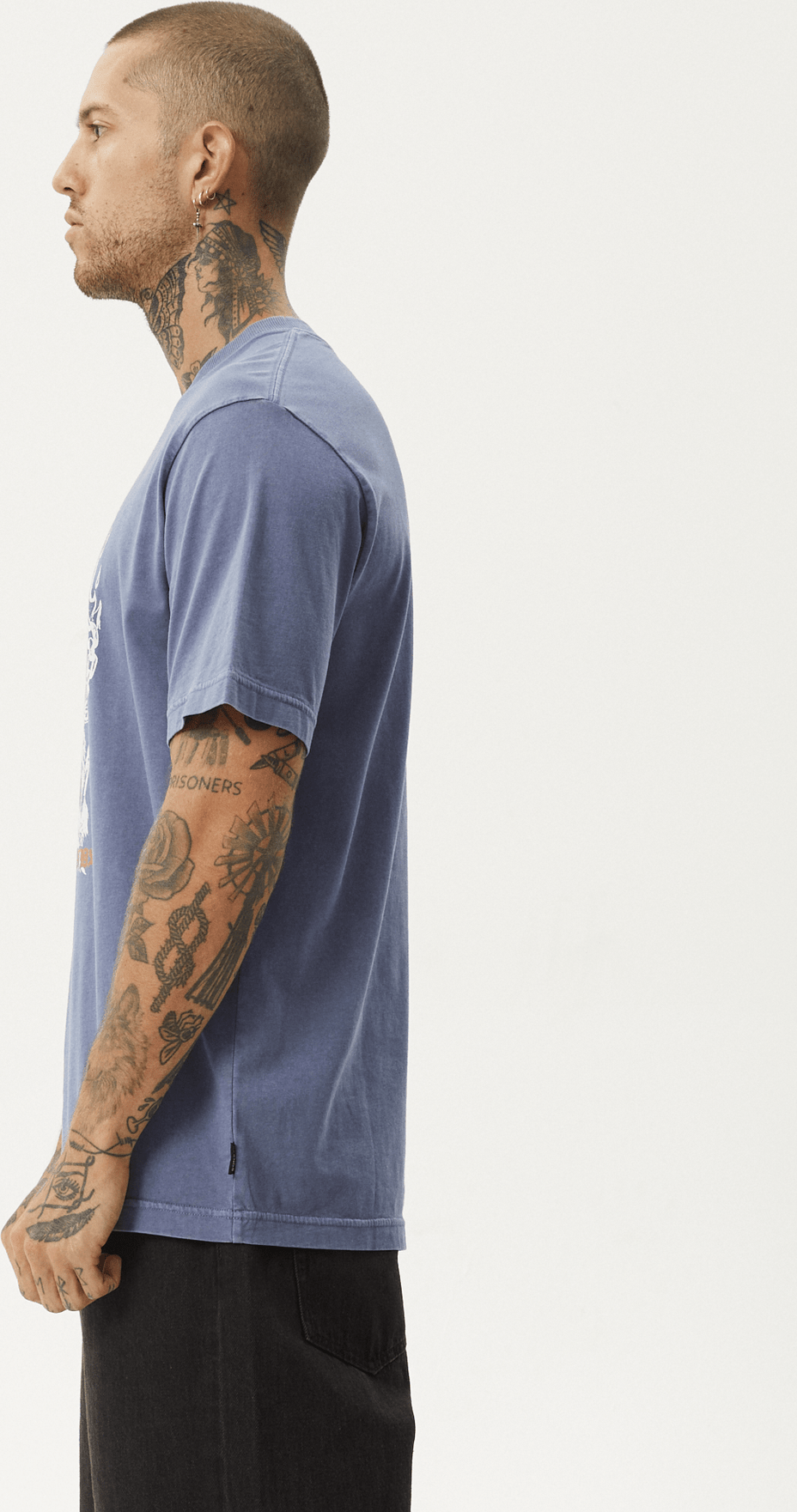 AFENDS Times up retro fit tee - Washed marlin