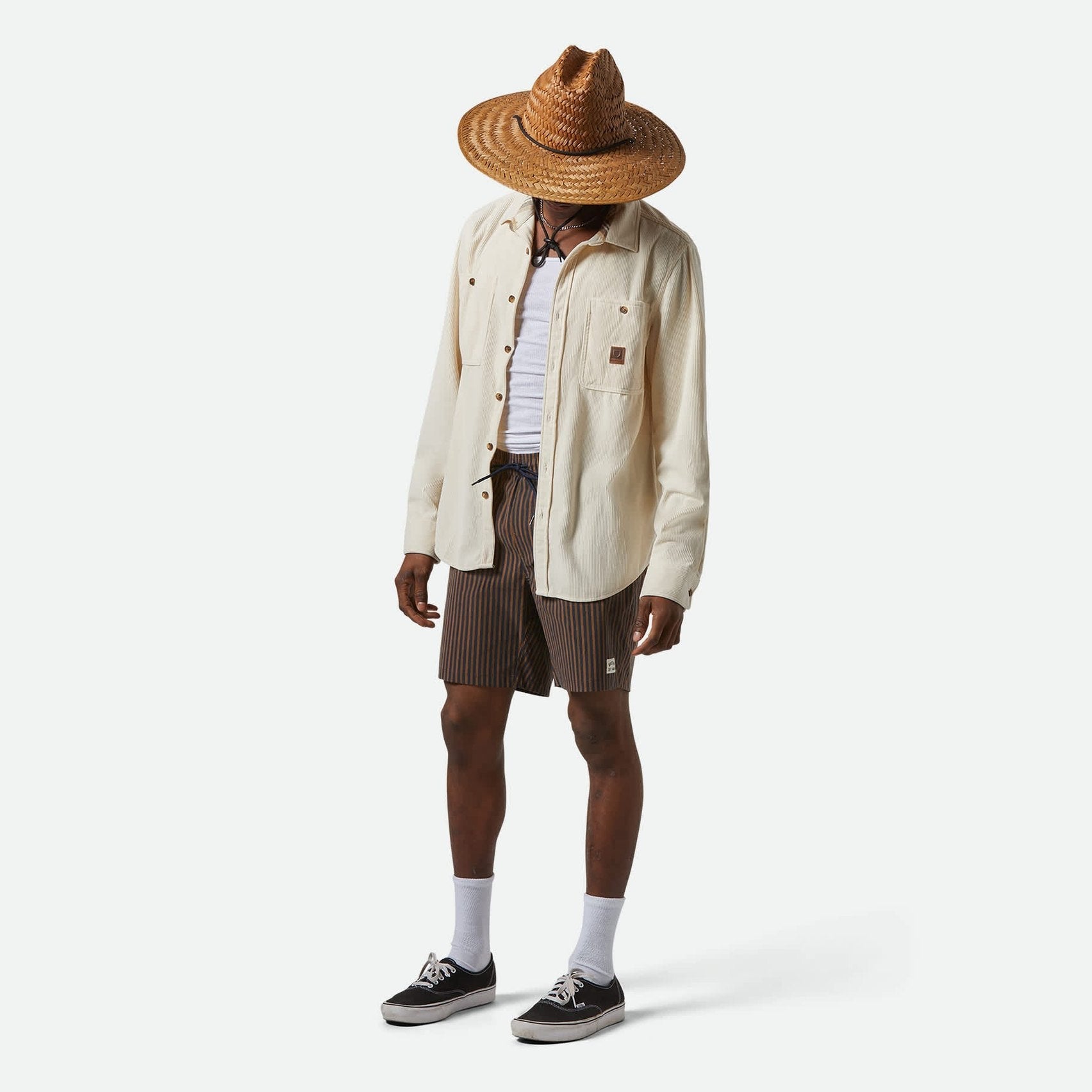 BRIXTON The Field Corduroy L/S Overshirt - Whitecap