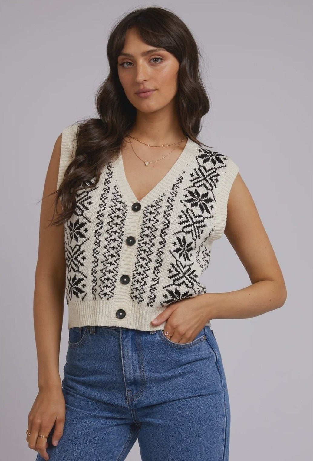 ALL ABOUT EVE Fleetwood knit vest - Vintage white