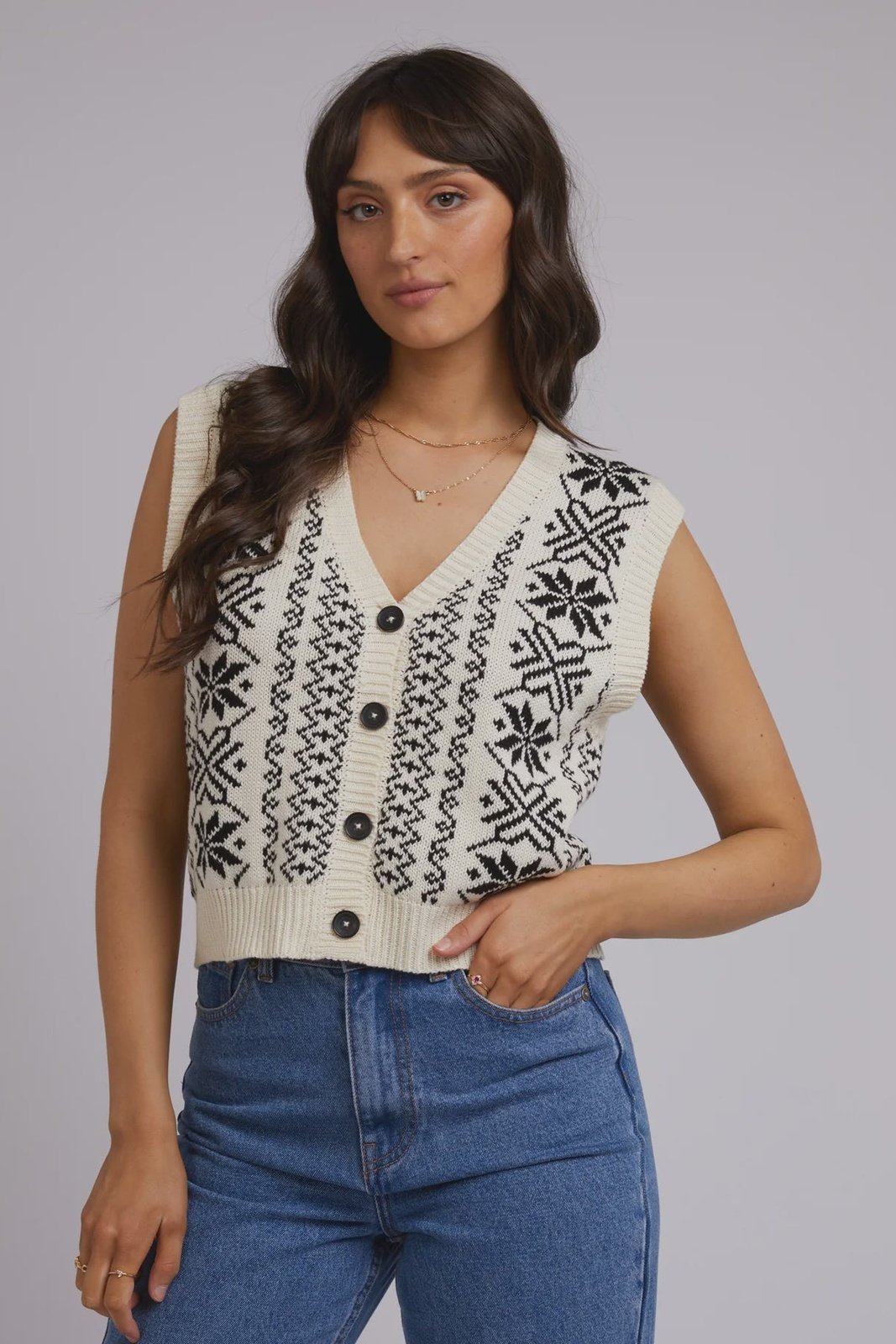 ALL ABOUT EVE Fleetwood knit vest - Vintage white