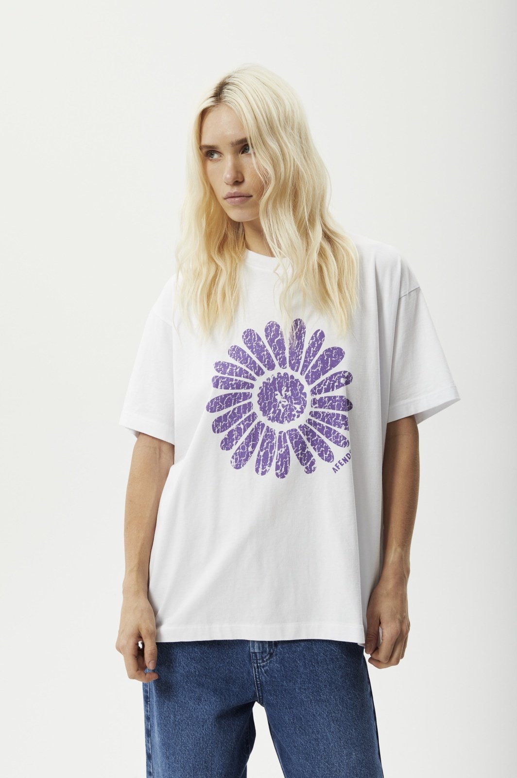 Afends daisy slay - oversized graphic t-shirt - white