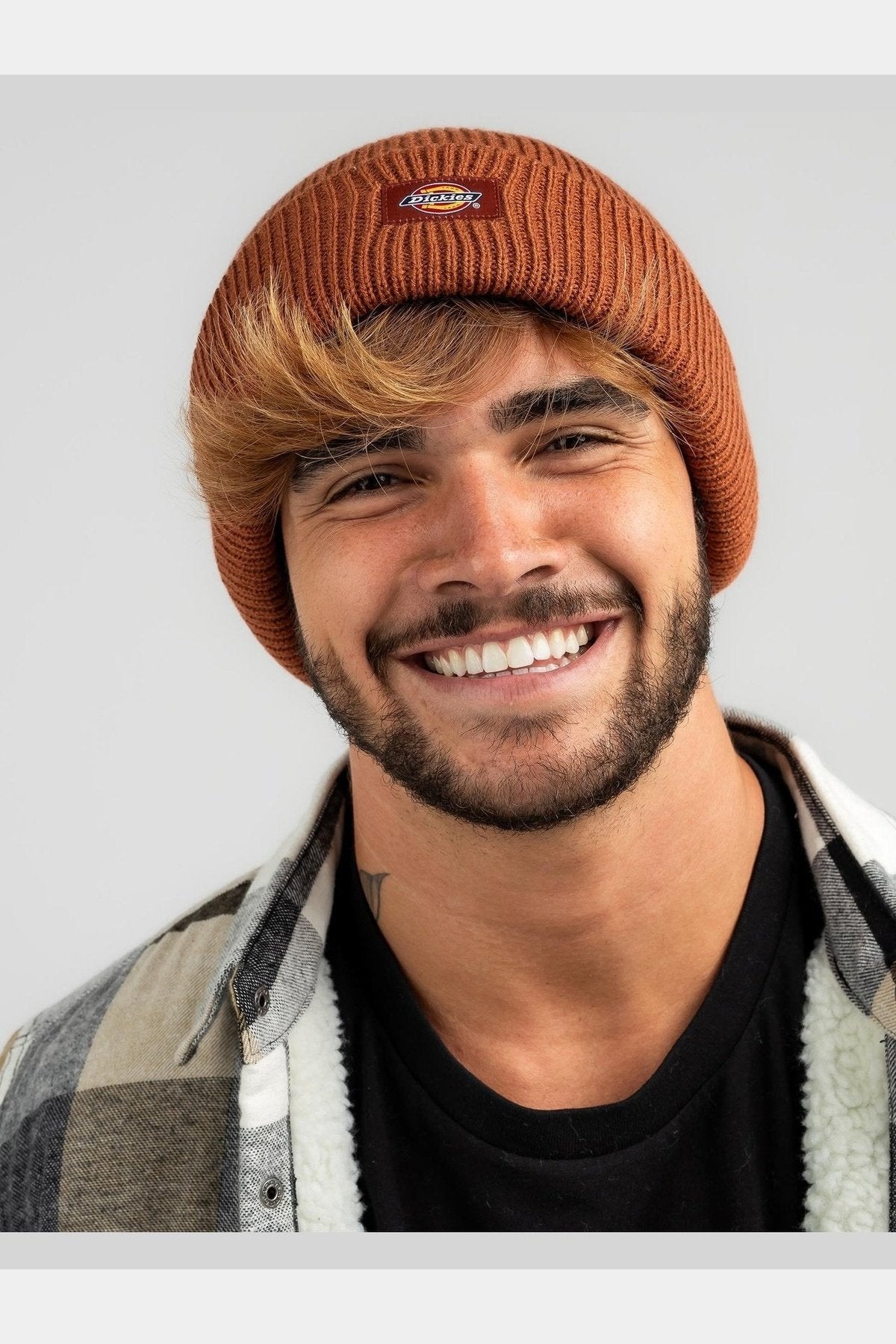 Dickies Classic Label Cuff Beanie - Dark Brick
