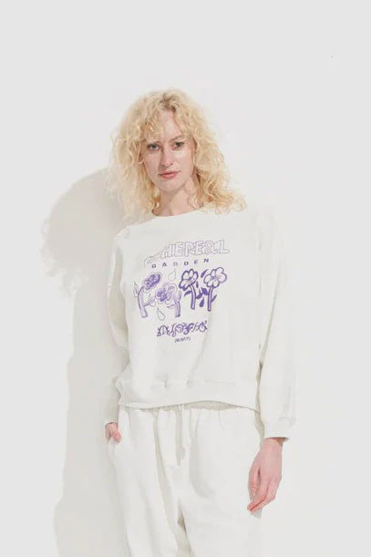 Misfit ethereal cropped crew - dirty white
