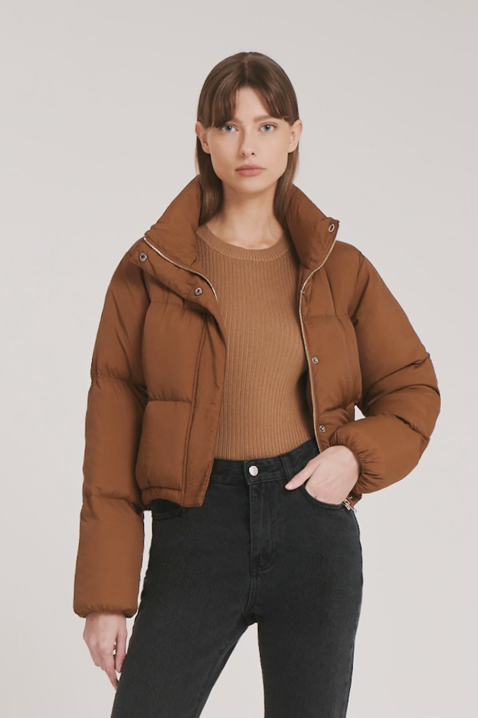 Nude lucy topher puffer jacket - toffee