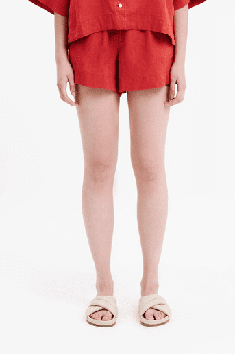 Nude lucy linen lounge short- coral