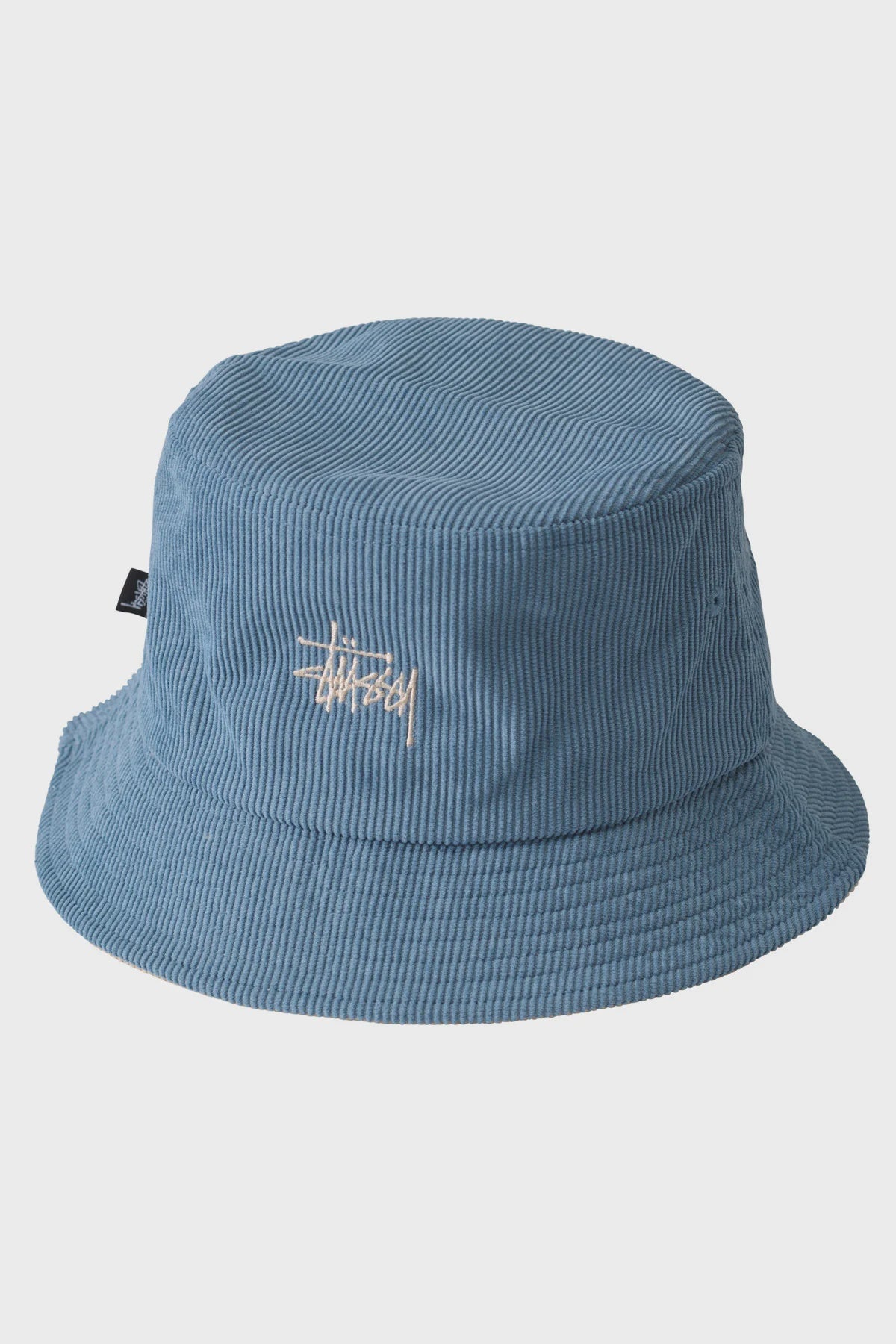 Stussy - graffiti cord bucket hat - natural/ steel blue