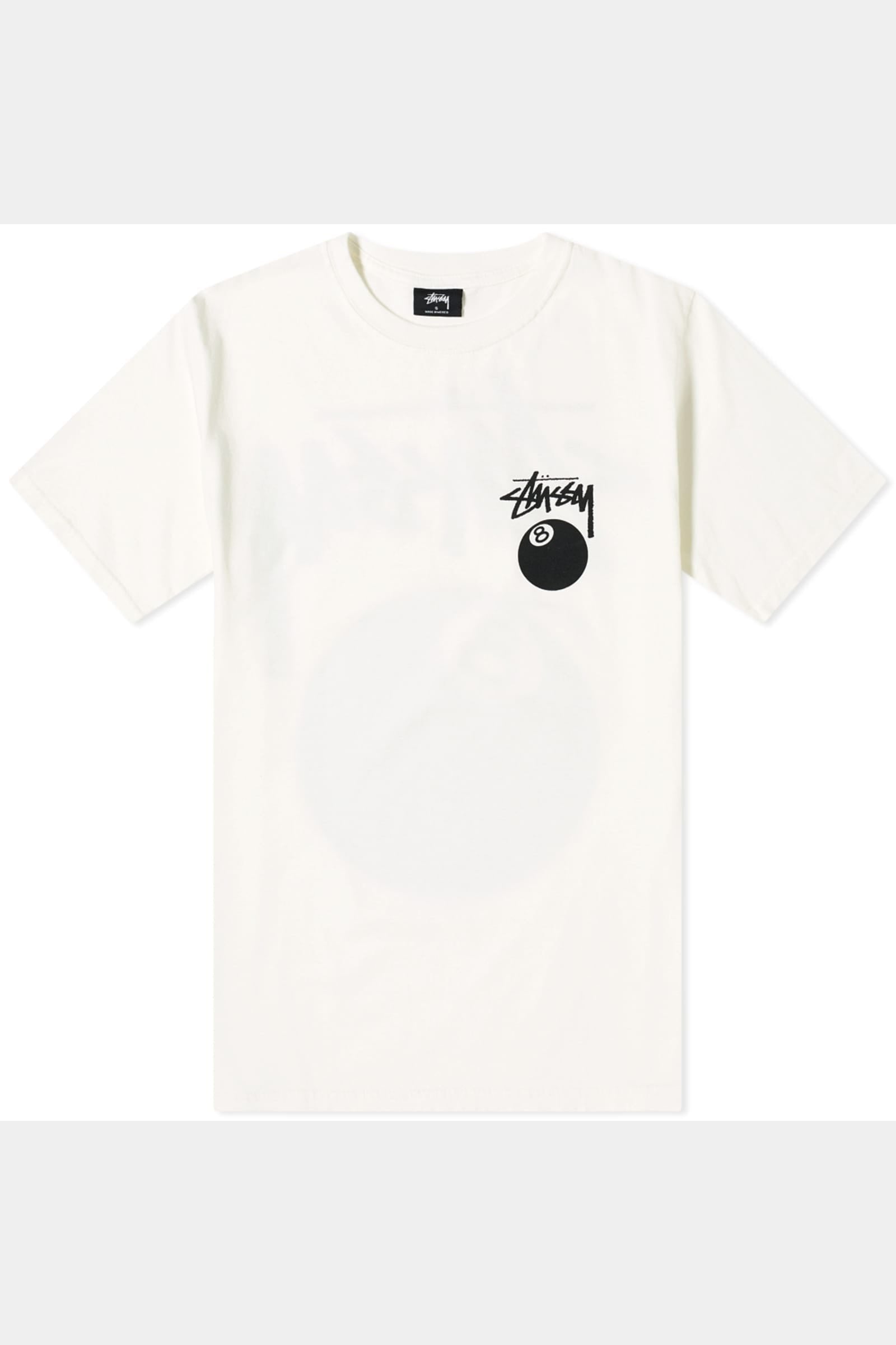 STUSSY - 8 ball LCB SS tee - pigment washed white