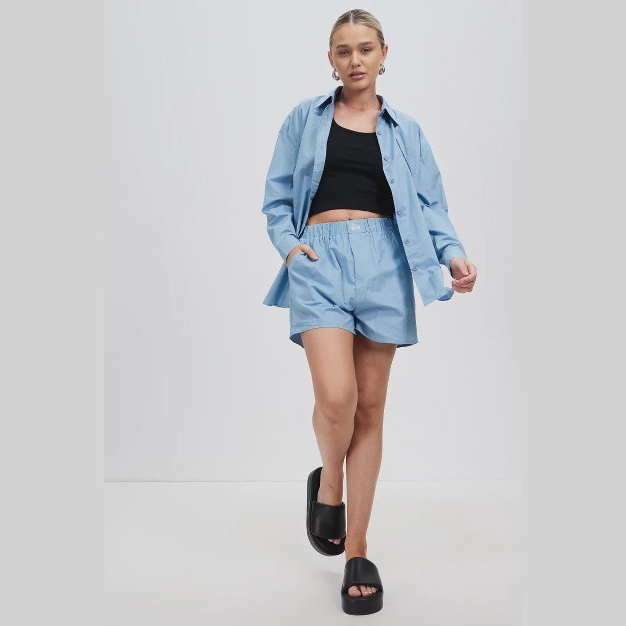 STUSSY pop graffiti os shirt - sky blue