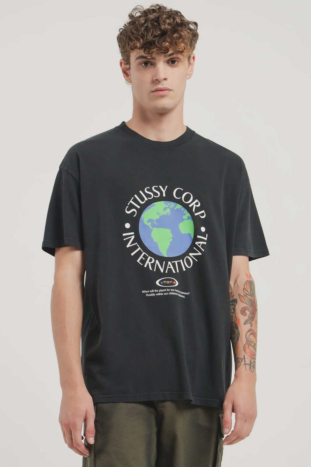 Stussy - Utopia Short Sleeve T-Shirt in Black
