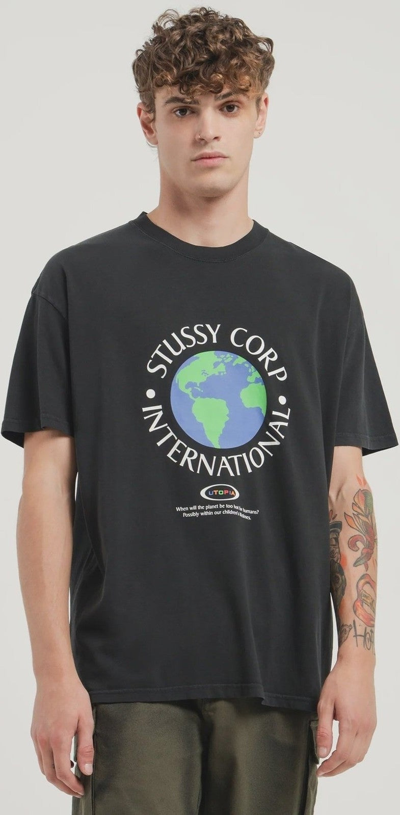 Stussy - Utopia Short Sleeve T-Shirt in Black